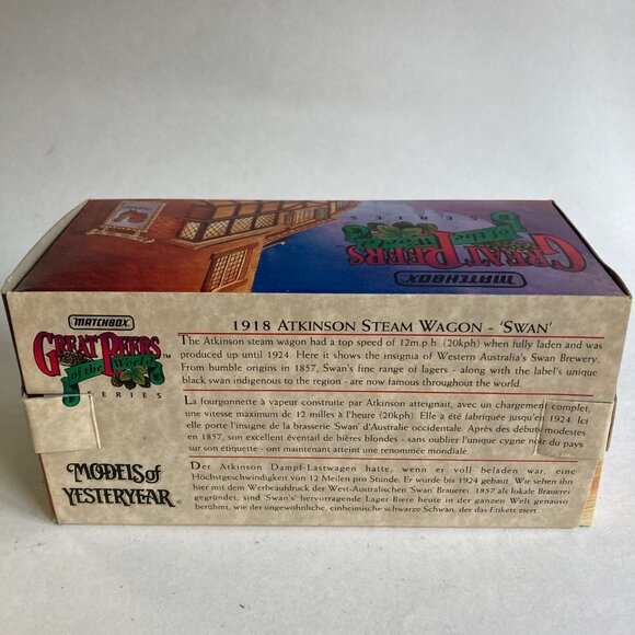 Matchbox Models of Yesteryear 1918 Atkinson Steam Wagon Swan Diecast w/ Box - Picture 5 of 6
